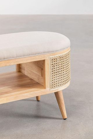 Banco SKLUM con almacenaje y ratán