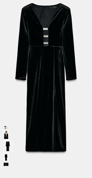 Vestido Negro Zara Largo con Abertura