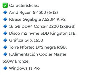 PC Gaming Nfortec como nueva precio negociable