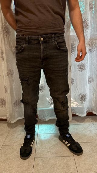 Jeans Zara Uomo Neri Strappati