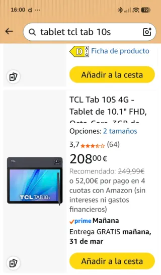TABLET TCL TAB 10S