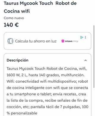 Robot Cocina MyCook Taurus