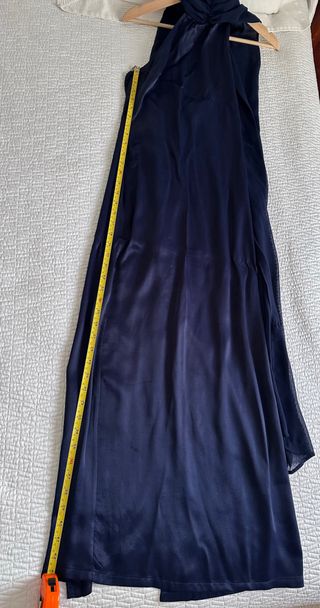 Vestido fiesta cuello halter azul