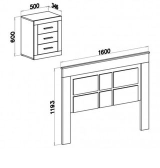 ✅CABECERO LARA Y 2 MESITAS MUEBLE KIT Nuevo