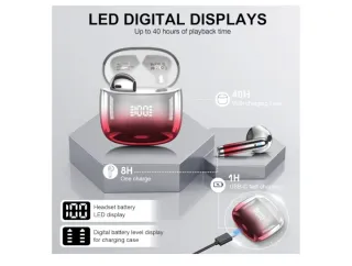 Auriculares Inalámbricos Bluetooth Rojo/Plata