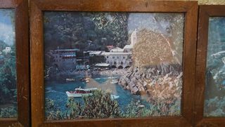 3 Quadri Vintage Paesaggi Italia 36x29cm