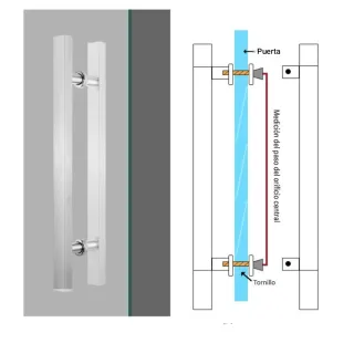 (Nuevo) Tirador puerta cuadrado
