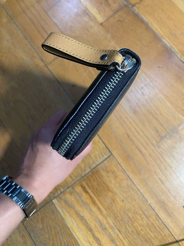 Portafoglio Karl Lagerfeld Zip Around Nero e Blu