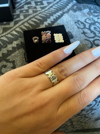 Anillo y pendientes oso plata