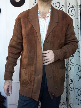 Giacca scamosciata pelle vintage '80 antilope L