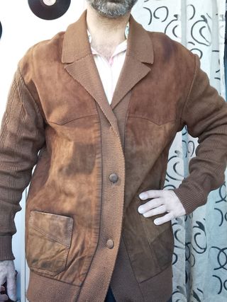 Giacca scamosciata pelle vintage '80 antilope L