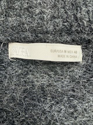 Chaleco Zara rombos jacquard gris