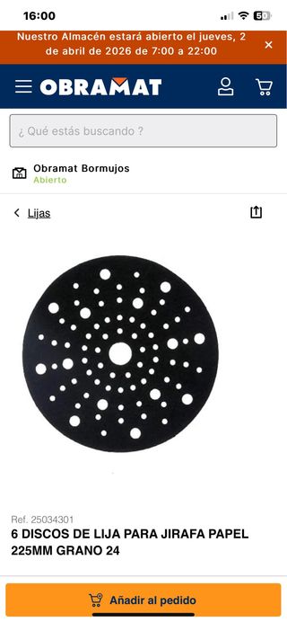 12 Lija Jirafa 225mm Grano 24