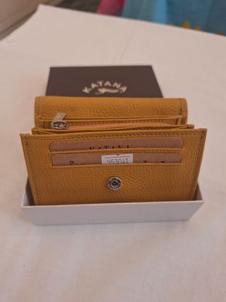 Portafoglio donna pelle Katana senape
