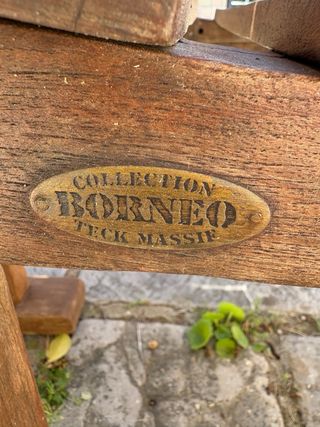 Mesa y 4 sillas teca jardín