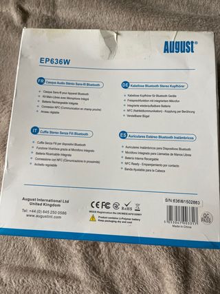 Auriculares August EP636W + QCY Negros