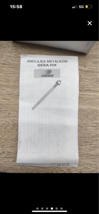 ANCLAJE DESA-FIX MTA-12 x 75  CAJA 25 UDS.