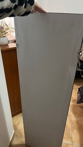 Espejo largo plateado con marco texturizado