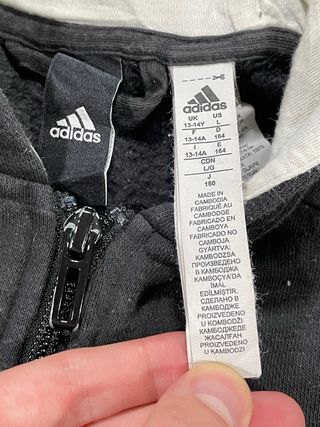 Sudadera Cremallera Adidas Negro Talla XS