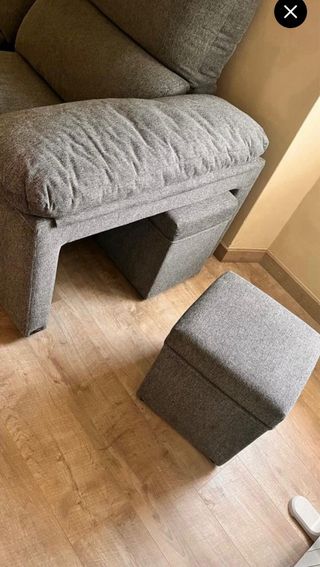 Sofá chaise longue gris tela