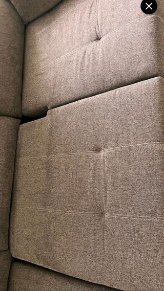 Sofá chaise longue gris tela