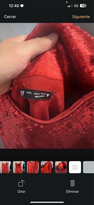 Vestido fiesta lentejuelas rojo