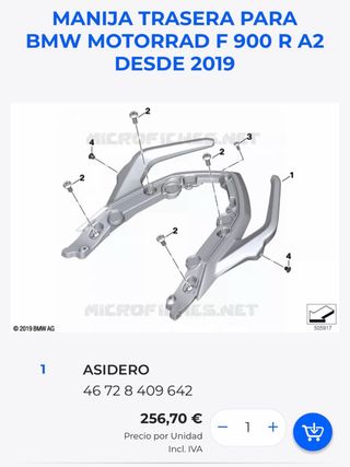 Asa BMW F900R (2018-2024) Negra