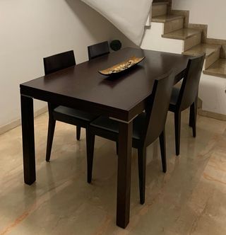 Mesa comedor extensible madera roble 160x85