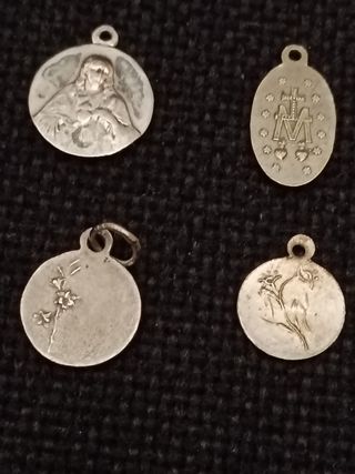 Lotto 4 medagliette devozionali antiche
