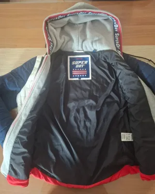 Abrigo Superdry Tricolor con Capucha