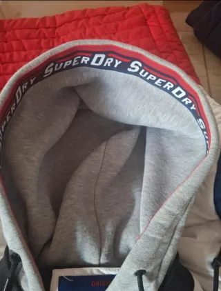 Abrigo Superdry Tricolor con Capucha