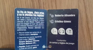 Juego de cartas Melchor, Gaspar, Baltasar