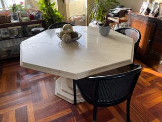 Mesa Comedor Mármol Travertino Octogonal