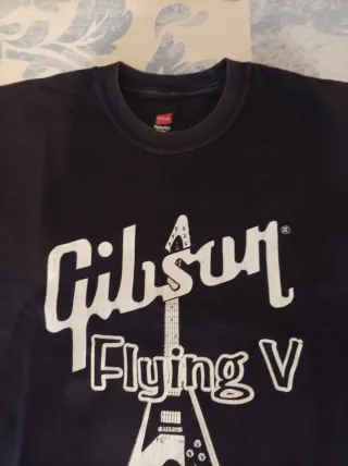 Camiseta Gibson Flying V Negra