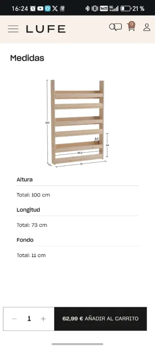 Estantería librería Montessori Muebles Lufe madera