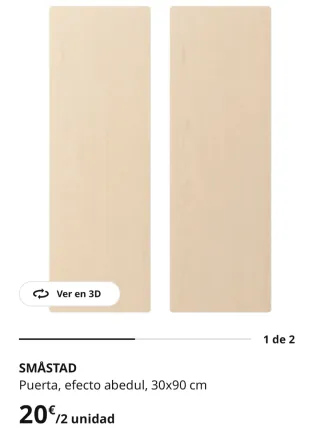 Puertas SMASTAD Abedul 30x90 IKEA  DESCATALOGADO