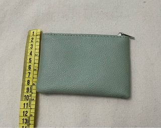 Monedero piel genuina verde