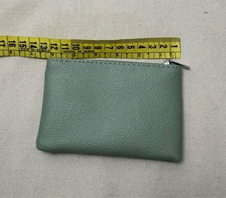 Monedero piel genuina verde