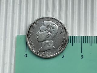 ºoO 1 peseta Alfonso XIII 1903 - plata - SMV - Es