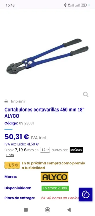 Cizallas Cortafrío (18 y 450mm)