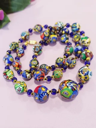 Collana Murano Millefiori Lunga 75cm