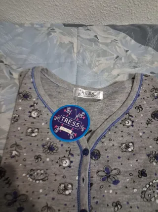 Camisón Tress estampado , regalo combinación rosa.