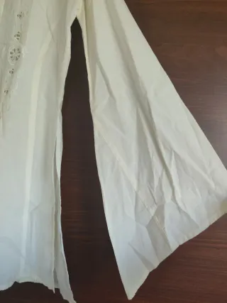 Camicia Motivi Beige Ricamata