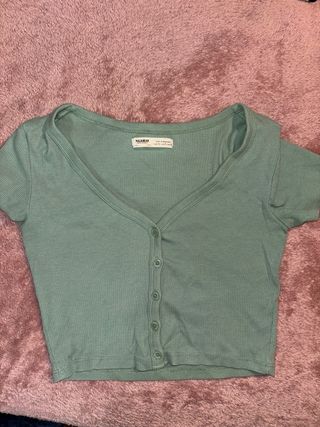 Top PULL&BEAR verde talla S