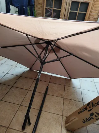 Sombrilla de aluminio vidaXL gris