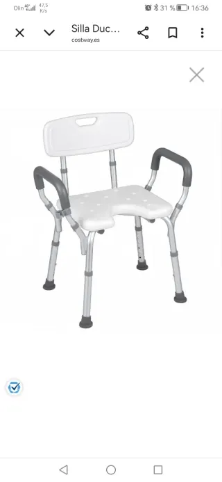 Silla de ducha con reposabrazos