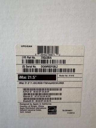 IMAC 21,5” Argento