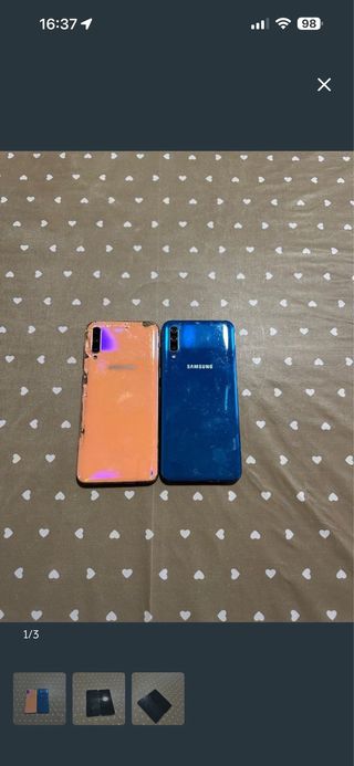 3 Samsung A50 (Azul, Naranja)