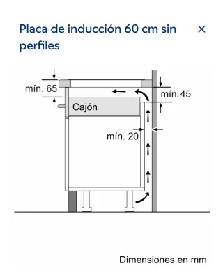 Placa de inducción Balay 60 cm
