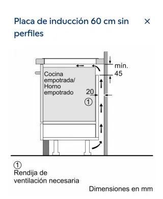 Placa de inducción Balay 60 cm